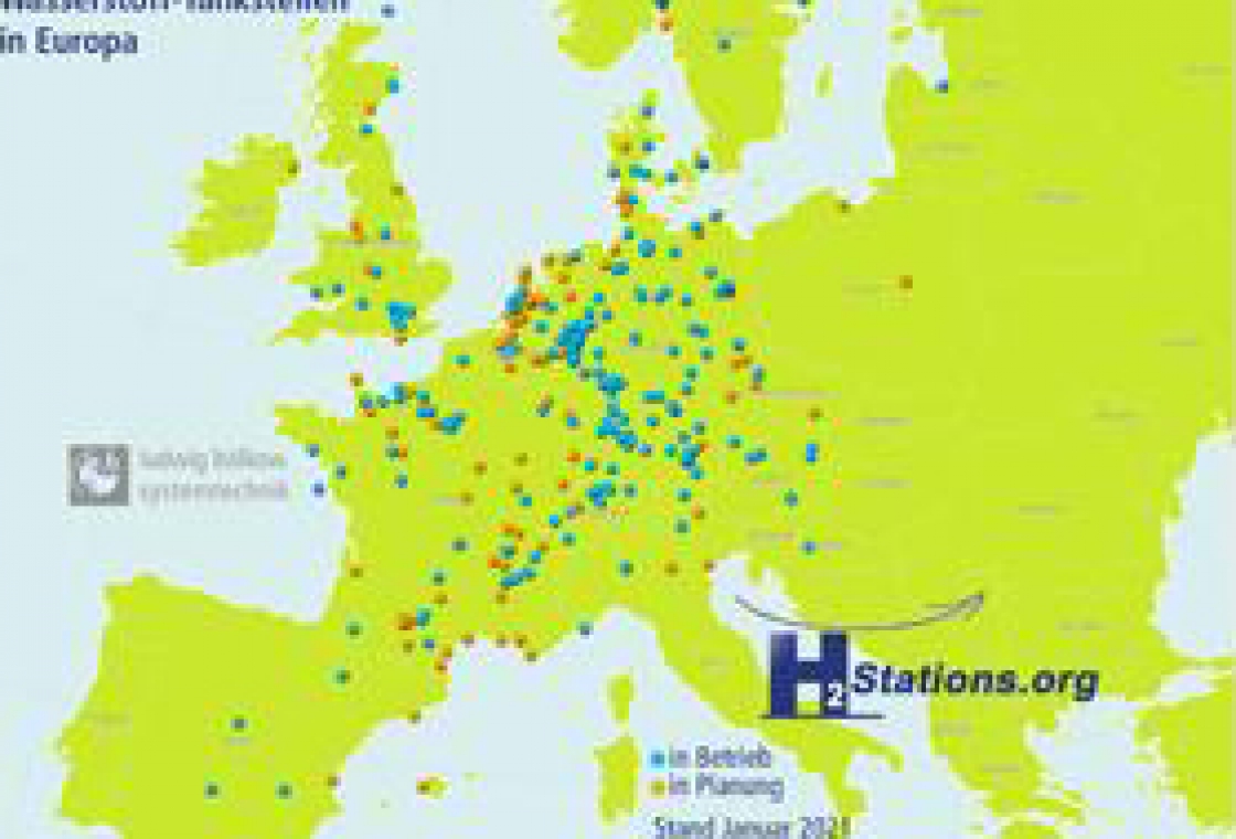 Rekordzahl neu eröffneter Wasserstoff-Tankstellen im Jahr 2020